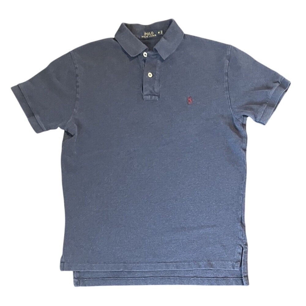 Polo Ralph Lauren Polo Shirt Mens M Navy Blue Short Sleeve Cotton Classic Fit